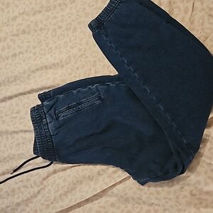 Soft faux denim joggers